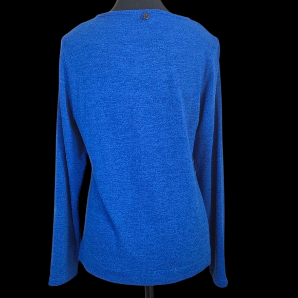 Maloka Vibrant Blue Women's Sweater with Cut-Out Detail Size 2 - Picture 4 of 6